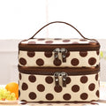 New Travel Double Layer Zipper Retro Portable Cosmetic Case Makeup Toiletry Holder Bag - Oh Yours Fashion - 2