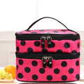New Travel Double Layer Zipper Retro Portable Cosmetic Case Makeup Toiletry Holder Bag - Oh Yours Fashion - 3