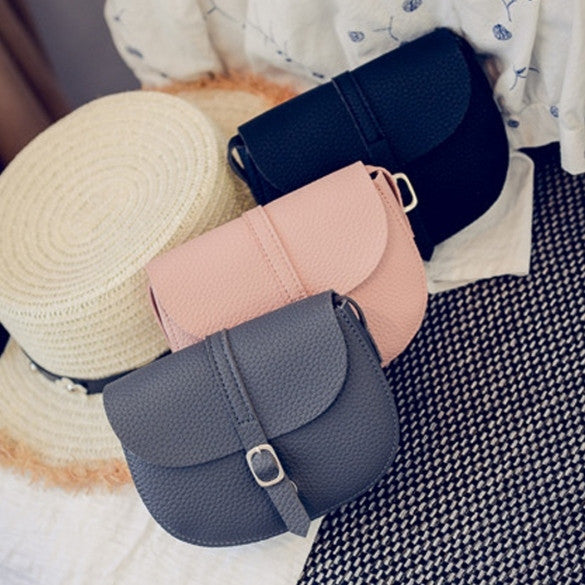 New Women Synthetic Leather Messenger Bag Soft Solid Flap Bag Hasp Closure Casual Party Shoulder Bag - Oh Yours Fashion - 1