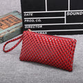 New Women Synthetic Leather Plaid Clutch Wallet Rectangle Casual OL Party Purse - Oh Yours Fashion - 4