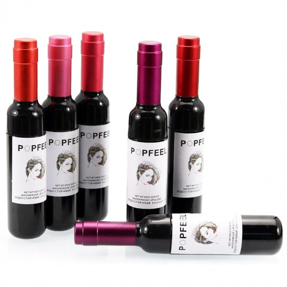 6pcs Waterproof Lip Gloss Makeup Cosmetic Bottle Shape Long-lasting Lip Tint - Oh Yours Fashion - 1