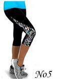 Flower Print Side Triangle Fashion 3/4 Pants Yoga Sport Leggings - Oh Yours Fashion - 8