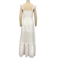 White Hollow Out Maxi Dress
