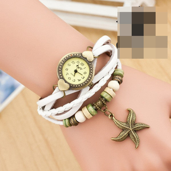 Heart Starfish Woven Bracelet Watch - Oh Yours Fashion - 4