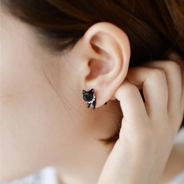 Cute Little Cat Through Single Earring - Oh Yours Fashion