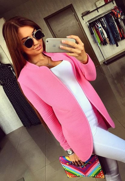 Stand Collar Slim Long Sleeves Short Coat - Oh Yours Fashion - 1