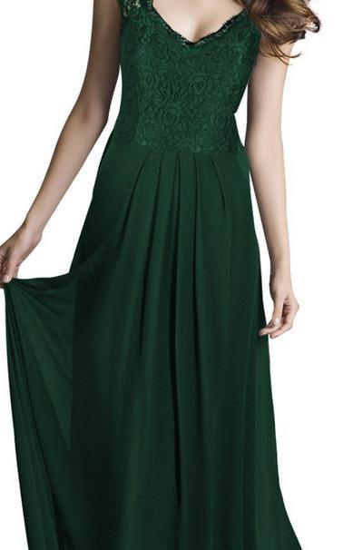 Hollow Lace Patchwork Scoop Evening Party Dress - OhYoursFashion - 4