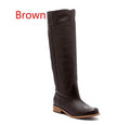 Suede Flat Round Toe Knee High Boots