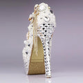 Custom Hand Made Beadings Bowknot Platform Super High Stiletto Heels Bridal Shoes