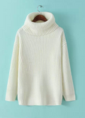 Lapel Pullover Loose High Collar Solid Sweater - Oh Yours Fashion - 2