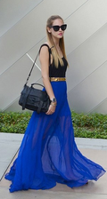 Pure Color Chiffon Pleated Big Long Skirt - Oh Yours Fashion - 6