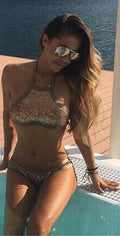 Sexy Halter Sequins Two Pieces Swimwear Bikini - Oh Yours Fashion - 2