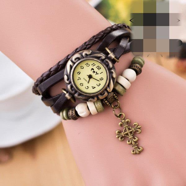 Retro Cross Multilayer Woven Watch - Oh Yours Fashion - 1