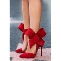 Charming Removable Big Bow High Heel Heels Shoes - OhYoursFashion - 3