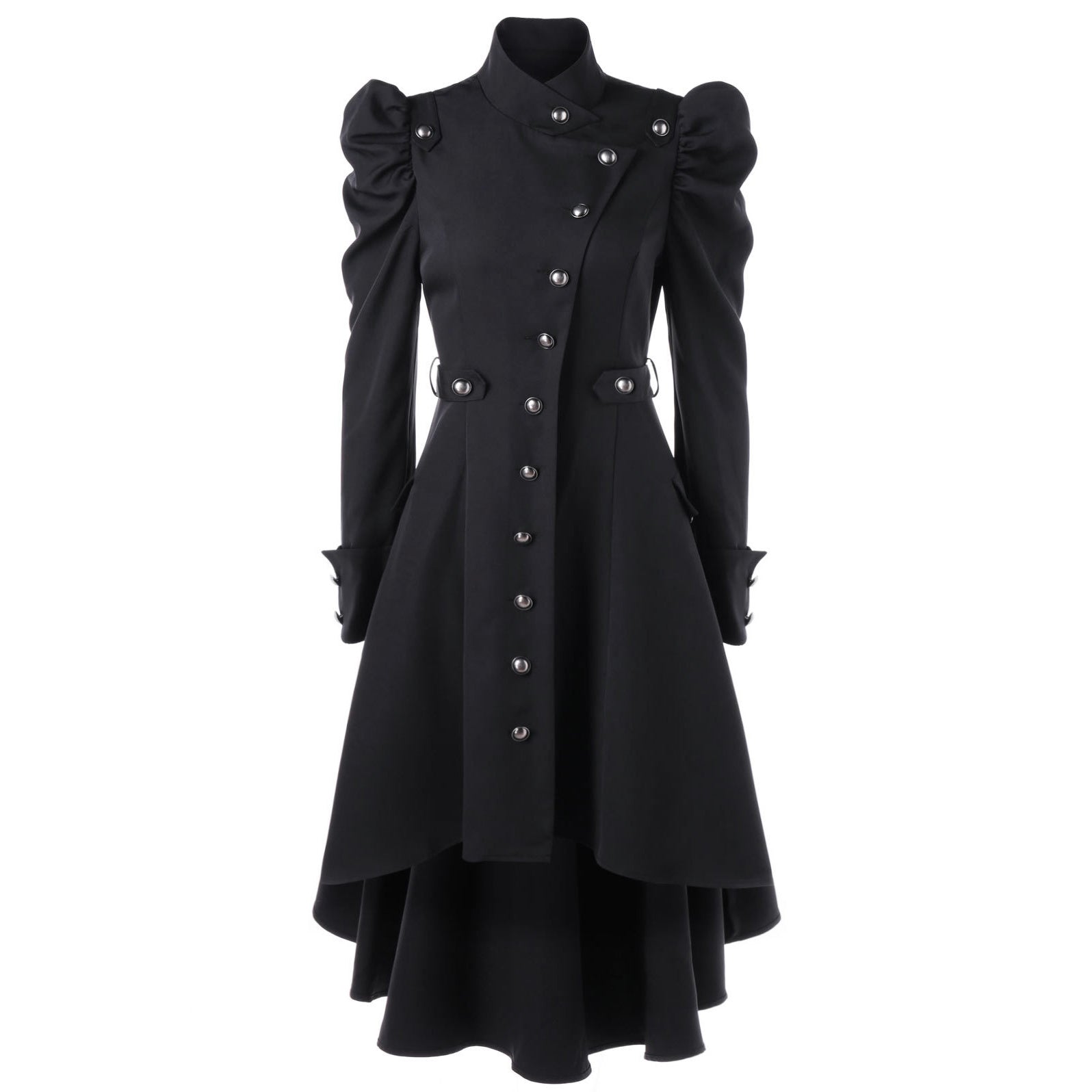 British Style Stand Collar Women Oversized Irregular Coat