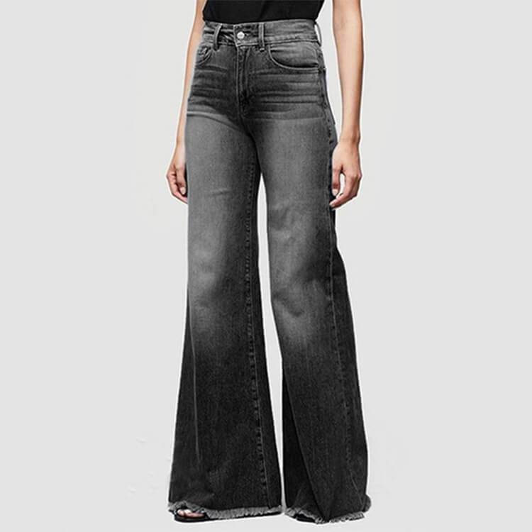 Flare Pocket High Waist  Jeans Slim-Fit Pants