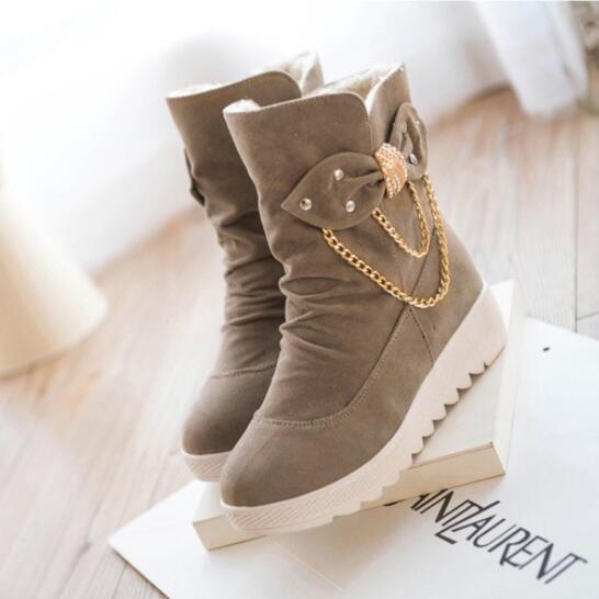 Thick Bottom Increased Metal Chain Short Boots