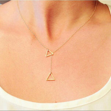 Geometric Triangular Cross Necklace