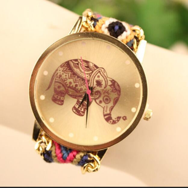 Wool Knitting Strap Elephant Print Watch - Oh Yours Fashion - 4