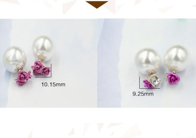 Sweet Roses Flowers Diamond Stud Earrings - Oh Yours Fashion - 9