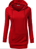 Solid Color Hooded Long Sleeve Pullover Slim Hoodie - Oh Yours Fashion - 2