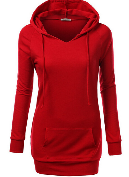 Solid Color Hooded Long Sleeve Pullover Slim Hoodie - Oh Yours Fashion - 2
