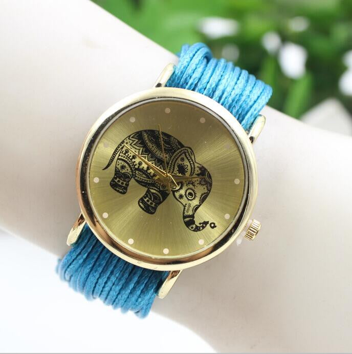 Elephant Print Multilayer Leather Watch - Oh Yours Fashion - 7