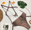 Leopard Cutout Backless Strappy High Cut Swimsuit