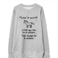 Letter and Animal Print Round Collar Long Sleeves Sweatshirt