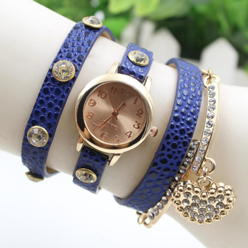 Crystal Heart PU Strap Wristwatch - Oh Yours Fashion - 7