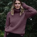 Turtleneck Crochet Pullover Thick Sweater