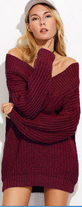 Personality Deep V Neck Loose Pure Color Chunky Knit Sweater - Oh Yours Fashion - 2