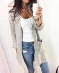Fashion Long Cardigan Splicing Solid Color Sweater - OhYoursFashion - 1