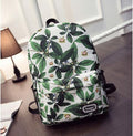 Green Leaves Print Fashion School Backpack - Oh Yours Fashion - 1