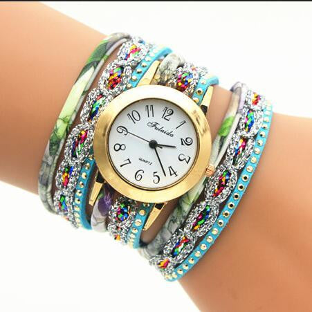 Colorful Print Multilayer Bracelet Watch - Oh Yours Fashion - 4