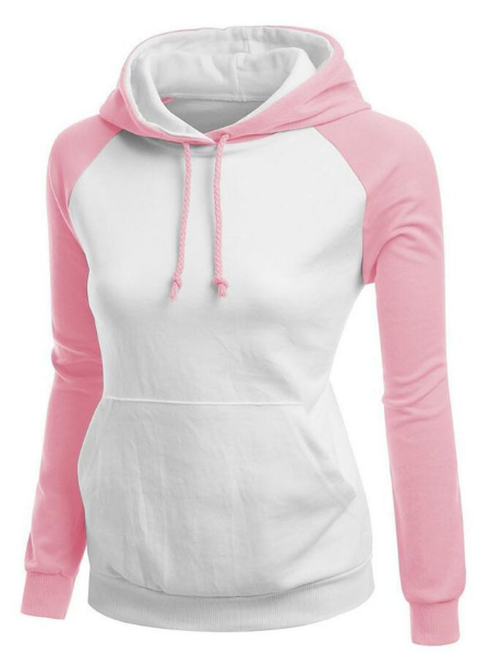 Contrast Color Splicing Pocket Slim Pullover Hoodie - Oh Yours Fashion - 1