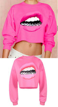 Casual 3D Mouse Tooth Print Long Sleeves Crop Top - Oh Yours Fashion - 2