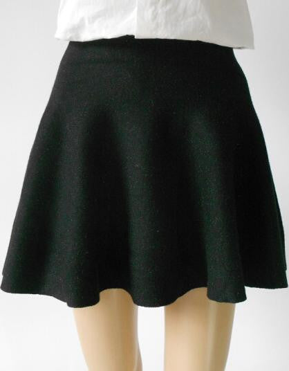 Fashion Knit Pleated Pure Color A-line Mini Skirt - Oh Yours Fashion - 1