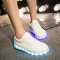 Unisex Cool LED Light Lace Up Luminous  Flat Sneaker Shoes - OhYoursFashion - 2