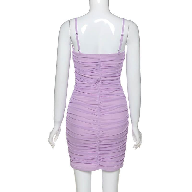 Purple Skinny Short Bodycon Dress
