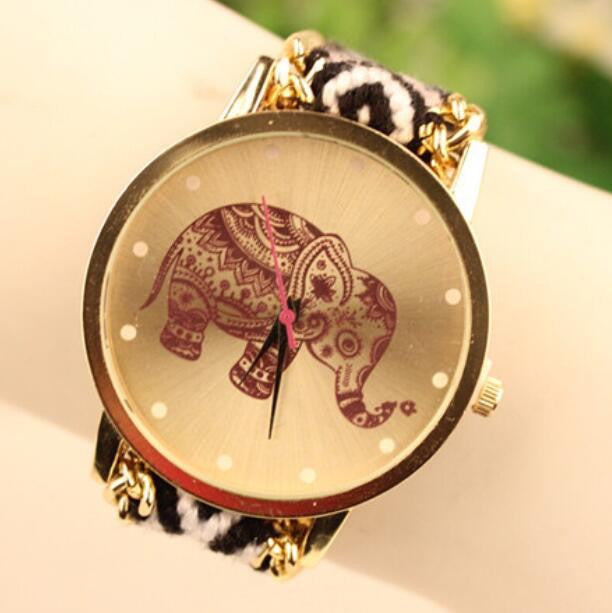 Wool Knitting Strap Elephant Print Watch - Oh Yours Fashion - 9