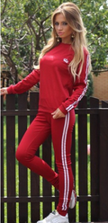 Casual Splicing Long Sleeves T-shirt with Pants Sports Suit Activewear - Oh Yours Fashion - 2