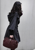 Hooded Belt Slim Thick Wool Long Sleeves Mid-length Coat - OhYoursFashion - 4