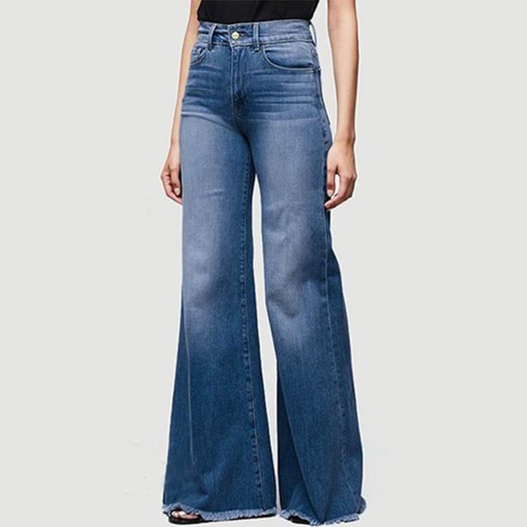 Flare Pocket High Waist  Jeans Slim-Fit Pants