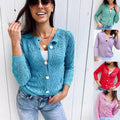 Solid Hollow Out Cardigan