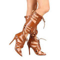  Strap Leather Open Toe Buckle Sandals