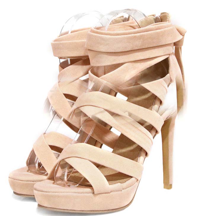 Lace Up Strappy Ankle  Cutout Sandals