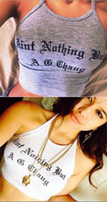 Printed Letters Spaghetti Strap Sexy Small Vest - Oh Yours Fashion - 2