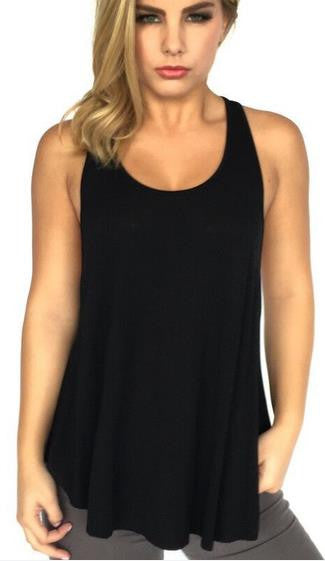 Scoop Sleeveless Backless Pure Color Backcross Blouse - Oh Yours Fashion - 1