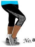 Flower Print Side Triangle Fashion 3/4 Pants Yoga Sport Leggings - Oh Yours Fashion - 9